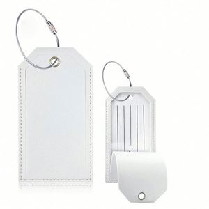 Custom PU Leather Airport Luggage <b>Tags</b> Name Travel Baggage <b>Tag</b> with Logo Privacy Protection for <b>Suitcase</b> Office School Supplies - Product Image 2