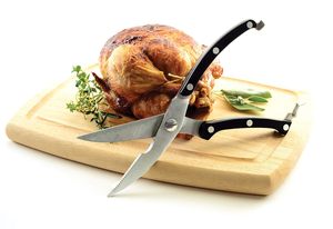 Ciseaux de cuisine multifonctionnels robustes et écologiques en acier inoxydable, avec aiguiseur de couteaux et 2 lames en plastique - Product Image 2