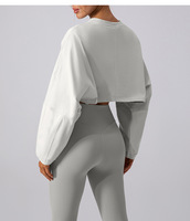 Ensemble de yoga 2 pièces pour femmes, haut court respirant et leggings - Léger, extensible dans quatre directions, séchage rapide, vêtements de sport pour la salle de sport