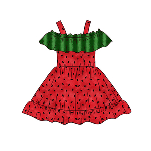 Précommande <span class=keywords><strong>Robe</strong></span> <span class=keywords><strong>d</strong></span>'<span class=keywords><strong>été</strong></span> sans manches pour petites filles, <span class=keywords><strong>bretelles</strong></span> épaules <span class=keywords><strong>d</strong></span>énudées, motif fruits, <span class=keywords><strong>robe</strong></span> enfant tendance, longueur genou, personnalisable - Product Image 3