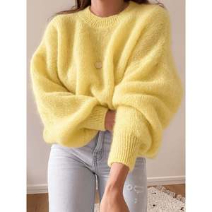 เสื้อสเวตเตอร์คอกลมเนื้อนุ่ม สีชมพูสดใส สำหรับผู้หญิง - Product Image 6