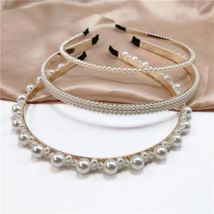 2021 الصيف جديد وصول الأزياء الشعر مجوهرات باليد وضعت اللؤلؤ العروس تيارا الحلو عصابة رأس للنساء - Product Image 3