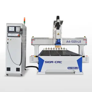 ร้อน A4-1325-L8 CNC เครื่องเราเตอร์ที่มีสูญญากาศตารางการทำงานสำหรับการตัดและแกะสลัก