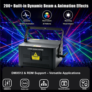 Projecteur laser RGB 3W pleine couleur DMX512, animation laser, éclairage de scène, <span class=keywords><strong>DJ</strong></span>, discothèque, bar, mariage, événement - Product Image 4