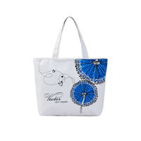 Sac fourre-tout en toile artistique à double poignée pour femmes, imprimé de dessins animés, style coréen, tendance, grand format, sac de shopping pour étudiants