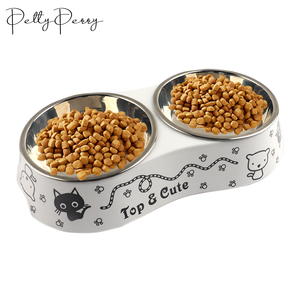 2024 çevre dostu yuvarlak melamin paslanmaz çelik yavaş besleme Pet kedi köpek su mama besleyici kase melamin hayvan mama kabı - Product Image 6