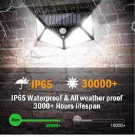 Meilleure vente applique murale solaire extérieure à 100 Led avec capteur de mouvement, étanche IP65, applique murale pour jardin
