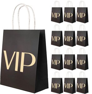 Custom Eco-Friendly <b>Biodegradable</b> Recyclable Black Kraft <b>Paper</b> Bags with Custom Logo for Fast Food Takeaway - Product Image 1