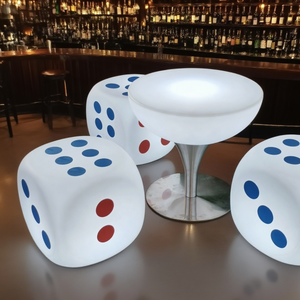 Muebles de <span class=keywords><strong>restaurante</strong></span>, silla de dados de forma cuadrada brillante, nuevo diseño, impermeable para exteriores, silla de mesa RGB, luz para Park Lawn Path Bar - Product Image 6