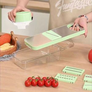 Multifunctional Stainless Steel Vegetable Cutter Cucumber <b>Potato</b> Manual Metal Shredder Veggie Chopper Grater for Home Use - Product Image 2