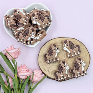 New Cross-Border <b>Direct</b> Sales Food-Grade Silicone Animal Zodiac Horse Teething <b>Beads</b> for Pen Insert Wholesale - Product Image 1