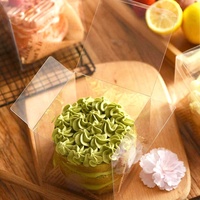 Boîte à gâteau carrée transparente, conteneur en pvc de 1, 2, 3 ou 4 pouces, mini boîte d'emballage de gâteau, carrée