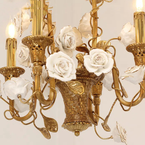 Primavera Messenger angelo lampadario decorazione camera da letto in rame lampada pendente del bambino cesto di fiori luci candele ottone opaco - Product Image 3