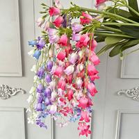Fleur artificielle en soie faite à la main en gros, fleur de lys suspendue, carillon éolien, imperméable, léger, idéal pour plafond de salle de mariage