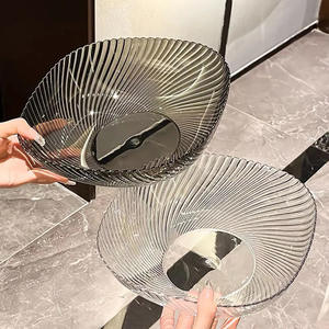 Plateau à fruits élégant en plastique transparent, plat rond pour bonbons, bol à collation moderne pour la décoration de la maison, accessoire de table - Product Image 1