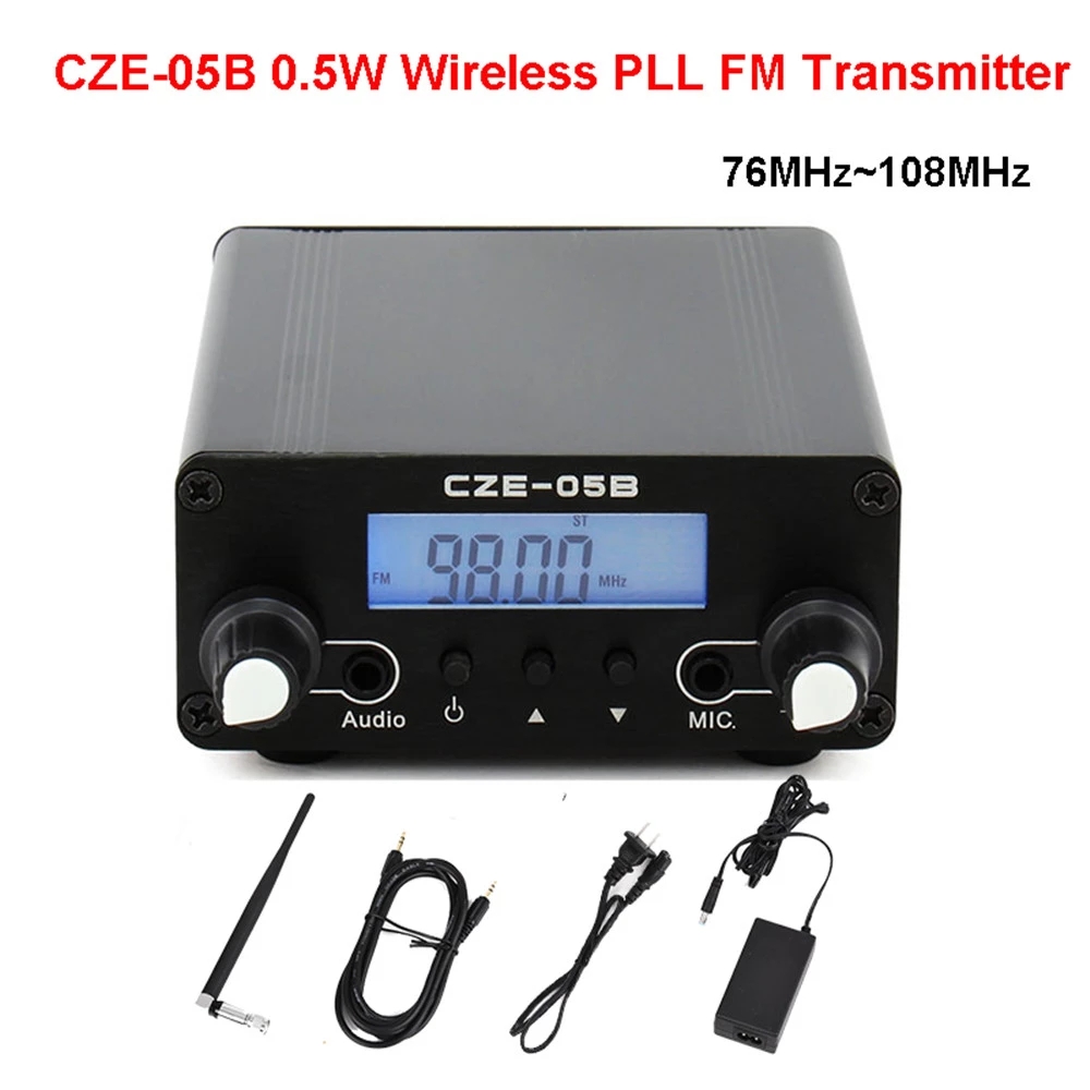 PLLステレオFMトランスミッターラジオ放送局CZE-05B mW/500mW