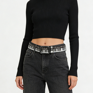 Ceintures imprimées piano 3D pour homme et femme, ceinture de style western rétro pour jeans, ceinture de qualité pour femme, largeur 3,8 <span class=keywords><strong>cm</strong></span> - Product Image 2