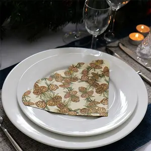 定制模切扇形印花餐巾，带花卉设计