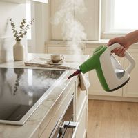 Lot de 12 - Nettoyeur Vapeur Instantané Portable Professionnel avec Valve de Sécurité, Finition Blanche Élégante, Esthétique Vert Nordique, Prise EU