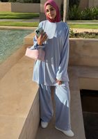 Maillot de bain burkini à séchage rapide, ensemble deux pièces élégant et modeste, couvrant entièrement le corps, pour femmes musulmanes