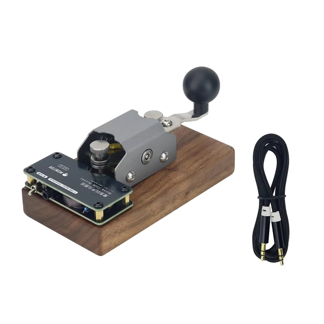 GGDX Black Walnut Base Version Automatic/Manual Morse Code Telegraph Key Mini CW for Learning and Training