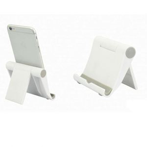 Support de téléphone portable mini portable de bureau rouge en ABS et silicone avec logo imprimé - Product Image 6