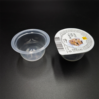 Gobelet en plastique transparent PP5 de qualité alimentaire 95g pour dessert, sauce, gelée avec couvercle en aluminium imprimé sur mesure