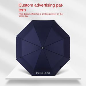Sombrilla de Sol Automática de Tres Pliegues con Revestimiento Negro Anti-Ultravioleta, 8 Varillas Metálicas, Regalos Empresariales, Logotipo Publicitario Personalizado - Product Image 2