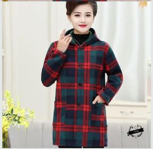 Manteau en velours grande taille automne hiver pour femmes âgées d'âge moyen vêtements de couverture épaissie de la mère pour femmes Blouses chemises - Product Image 2