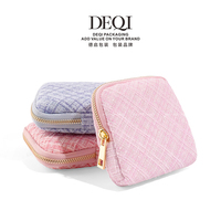 Pochette à bijoux de voyage rose, étui de rangement pour bijoux en tweed durable, mini organisateur pour bagues, boucles d'oreilles, colliers, femmes, filles, cadeau pour maman