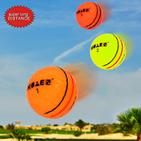 Balles de golf d'entraînement fluorescentes haute visibilité en deux parties, 42,6 mm, noyau en caoutchouc, pour jeu nocturne, couverture durable en Surlyn, 80-90, vente en gros