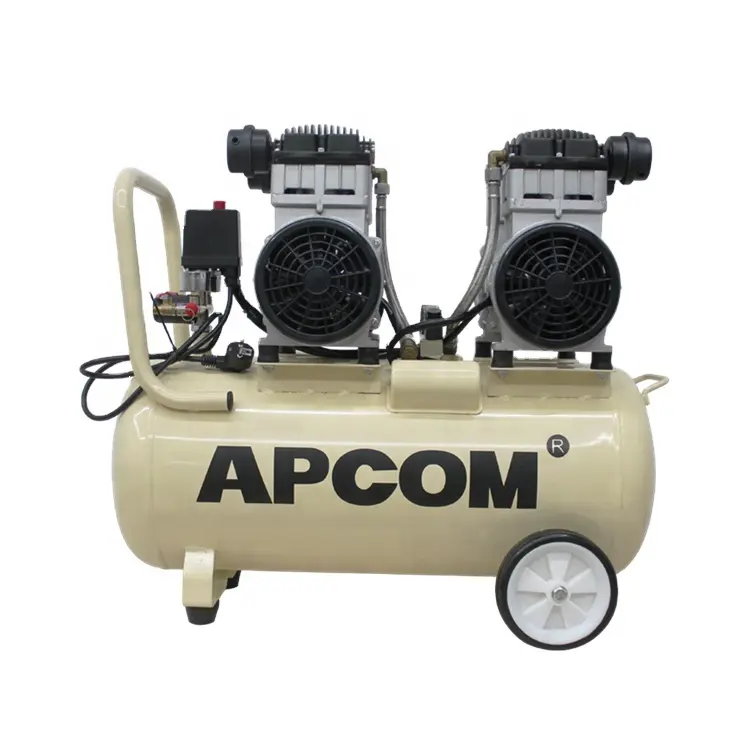 Libre de aceite APCOM EX1500 * 2-60 3kw 4HP bajo ruido compresor de aire libre de aceite con 60L tanque de aire