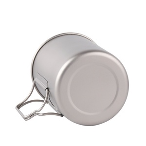 Taza de Camping de Titanio Irrompible, 350-750 ml, Resistente, de Pared Simple, a Prueba de Roturas, Puede Hervir Agua, Taza para Cocinar al Aire Libre, Vajilla - Product Image 1