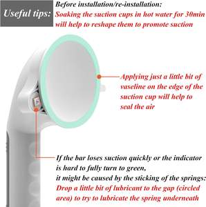 มือจับฝักบัวขนาด12นิ้วตัวดูดแรงสูง<span class=keywords><strong>2</strong></span>อันบาร์พร้อมไฟแสดงสถานะ - Product Image 5