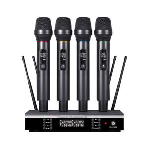 ไมโครโฟนไร้สาย UHF แบบมือถือ รุ่นใหม่ สำหรับมืออาชีพ ตัดเสียงรบกวนได้ 4 ช่องสัญญาณ เหมาะสำหรับคาราโอเกะ โฮม KTV และการแสดง - Product Image 2