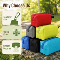 Porte-sacs à déjections canines de luxe en caoutchouc personnalisé Mito, avec mousqueton, étanche, en tissu Oxford, distributeur portable de sacs à déjections pour animaux de compagnie, logo personnalisé