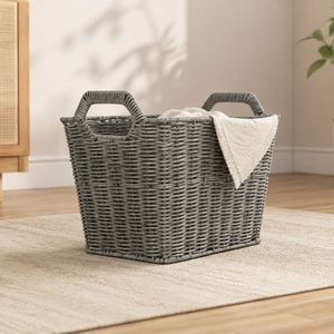 Customized desktop snack and cosmetic <b>storage</b> <b>basket</b>, imitation <b>rattan</b> woven simple household kitchen and bathroom <b>storage</b> - Product Image 1