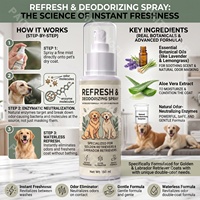 Spray Désodorisant pour Chien Sans Eau Neutraliseur de Fortes Odeurs pour Poils Épais Contrôle Clinique des Odeurs Sans Danger pour la Léchage Fraîcheur Instantanée Marque Privée