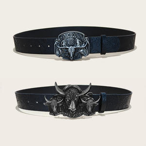 حزام جلد صناعي بنقش وردي كوري أنيق للرجال والنساء بتصميم رعاة البقر الغربي 100 سم <span class=keywords><strong>3</strong></span>.7 سم ناعم الملمس - Product Image 3