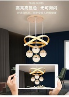 Lustre en cristal d'usine 85-265V 80W, luminaire suspendu à télécommande à trois couleurs dimmable pour salle à manger APCITL