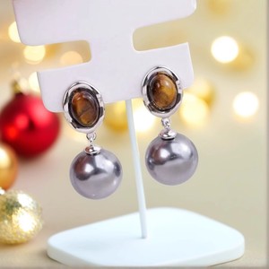 Boucles d'oreilles en argent S925 22524, accessoires de mode pour femmes, perles DIY avec perles de 9 à 13 mm et support vide - Product Image 2