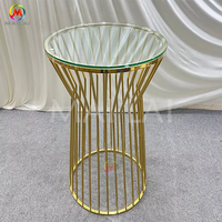 Vente en gros de table pour gâteau en or mobilier de mariage table haute moderne