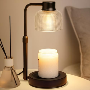 Calentador de Velas con Base de Madera y Tapa de Vidrio, Personalizable en Color, con Calefacción Eléctrica para Velas en Frascos Grandes, en Oferta - Product Image 1