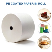 Rouleau de papier enduit de PE écologique, directement de l'usine, 120-350 g/m², simple face, taille personnalisée pour l'emballage de tasses à café, bols à thé et aliments