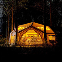 Tente Gonflable Modulaire 18.5 - Station Centrale à Quatre Saisons - Tissu Coton Imperméable Mono-couche 185 - Tente de Camping à Montage Rapide