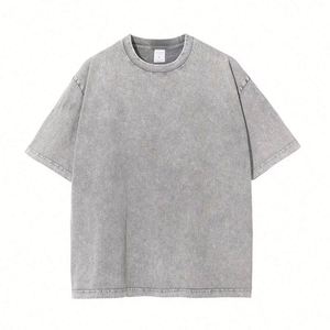 Design Oversized <b>Acid</b> Wash T-Shirt for Men Custom Printed 100% Cotton <b>Drop</b> Shoulder Heavyweight Woven Fabric - Product Image 1