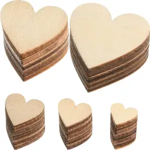 500 pezzi ritagli cuore in legno incompiuto fette di cuore in legno ornamenti abbellimenti vuoti