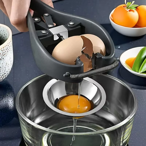 Séparateur et ouvre-œuf portable multifonction en acier inoxydable avec séparateur de jaune et blanc, outil de découpe de coquille d'œuf et de brisage de coquille - Product Image 2