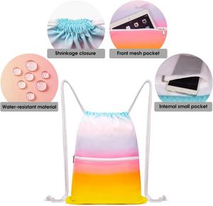 Quality Gym Shopping Exercise Yoga Travel <b>Backpack</b> Waterproof Nylon Color Gradient Nylon <b>Backpack</b> for Kids Party - Product Image 2