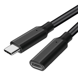 Cable de extensión Pengqiao tipo C macho a hembra de 20 Gbps para ordenador portátil, conector de PVC negro - Product Image 4